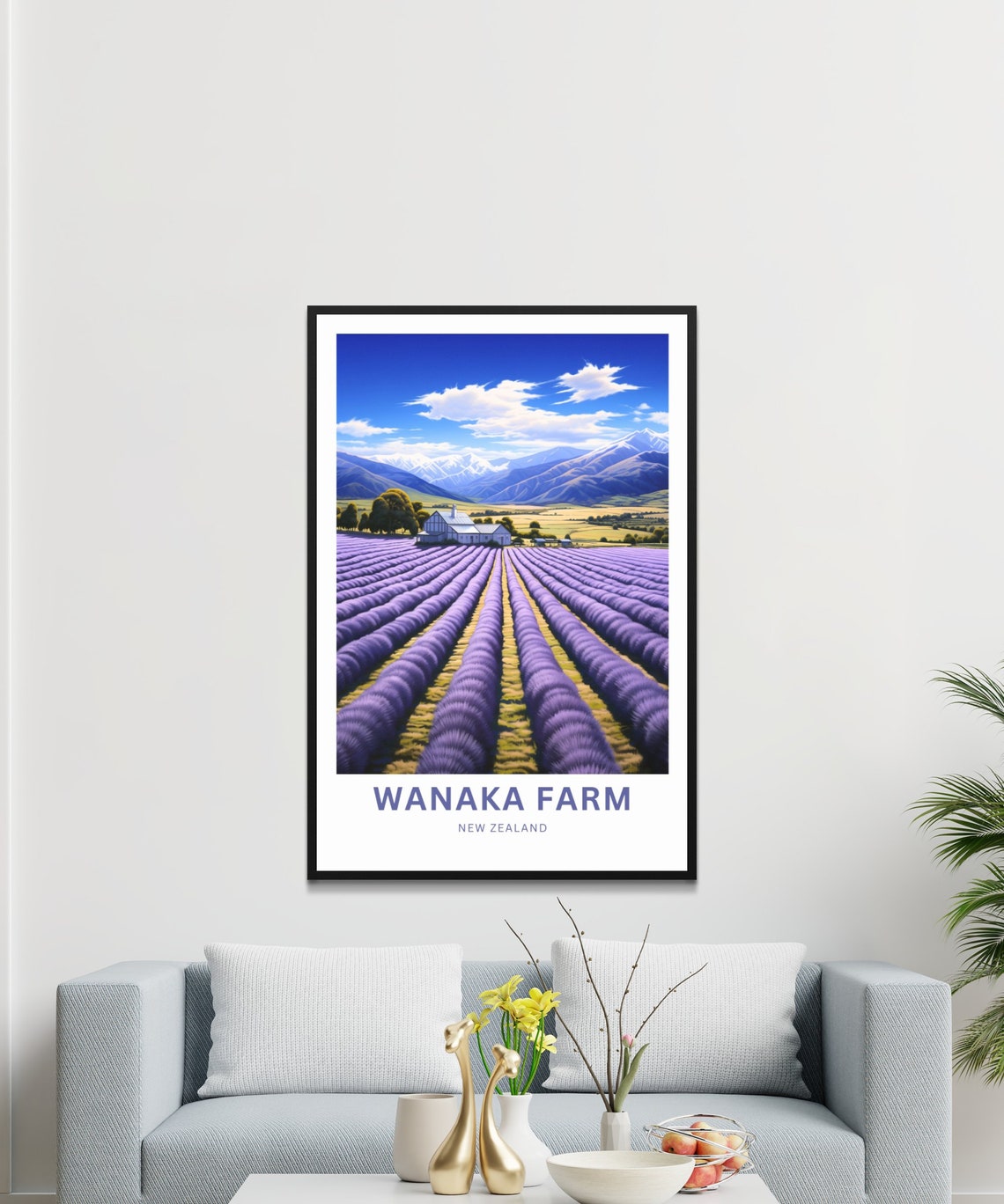 Personalized Wanaka Farm New Zealand Lavender Fields Gift Poster - Image 3
