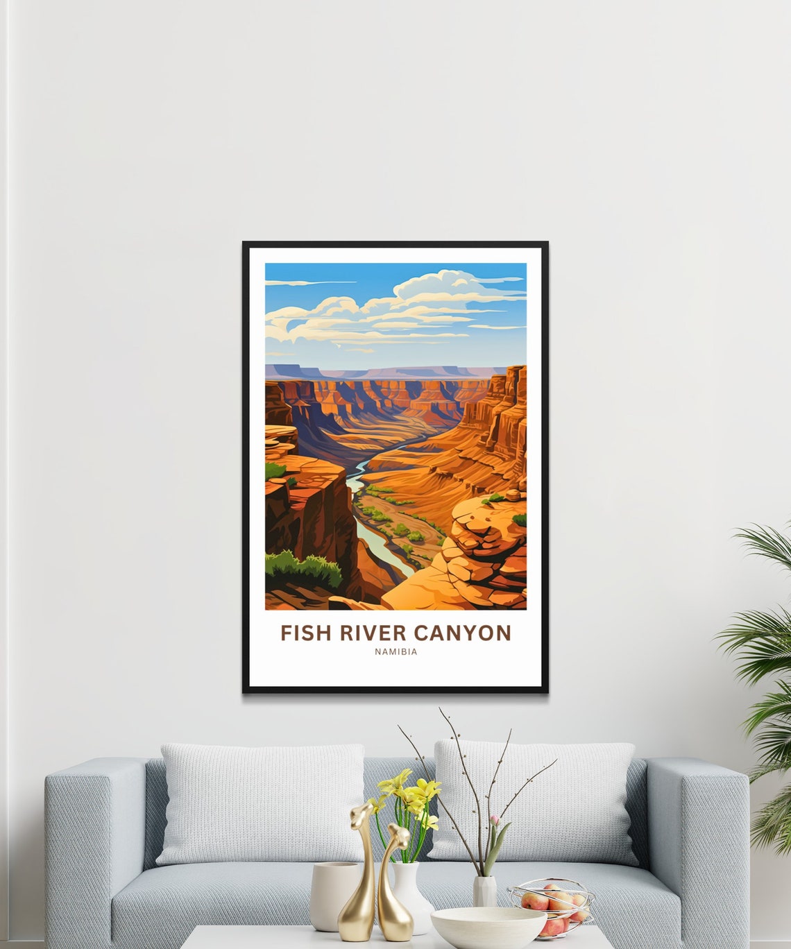 Fish River Canyon Namibia Personalized Orange Gorge Vista Poster - Image 2