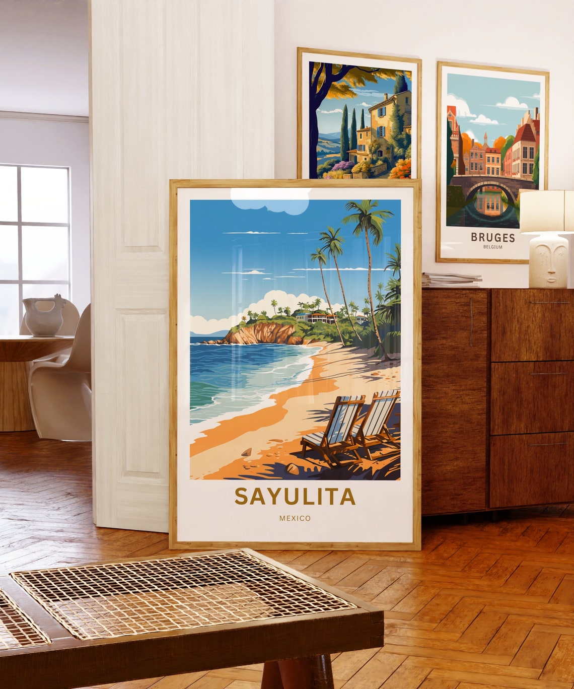 Personalized Sayulita Mexico Daytime Beach Villa Scene Poster - Image 5