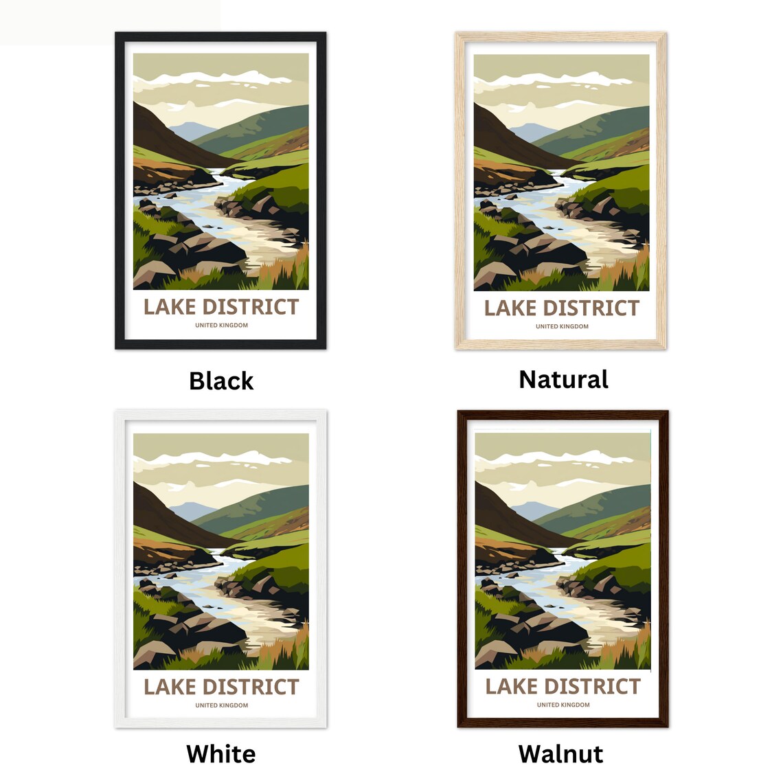 Lake District Print United Kingdom Wall Art Travel Poster National Park England English Uk Countryside Poster - Image 3