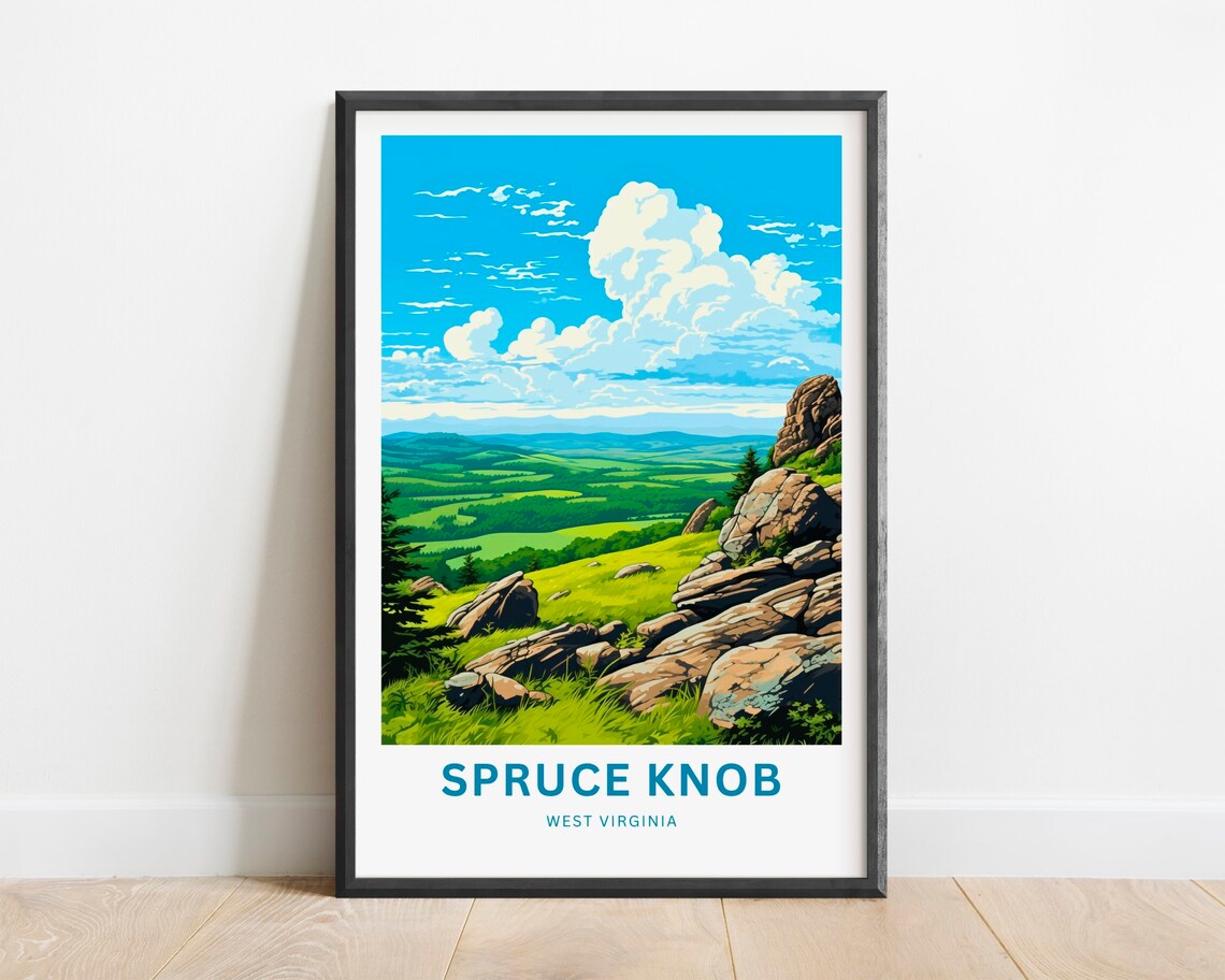 Spruce Knob West Virginia Rocky Hillside Vista Travel Poster