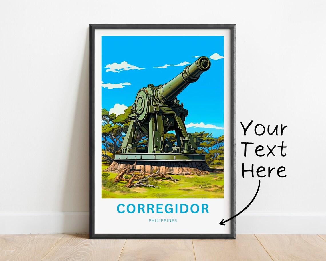 Corregidor Philippines Personalized Historic Coastal Cannon Poster