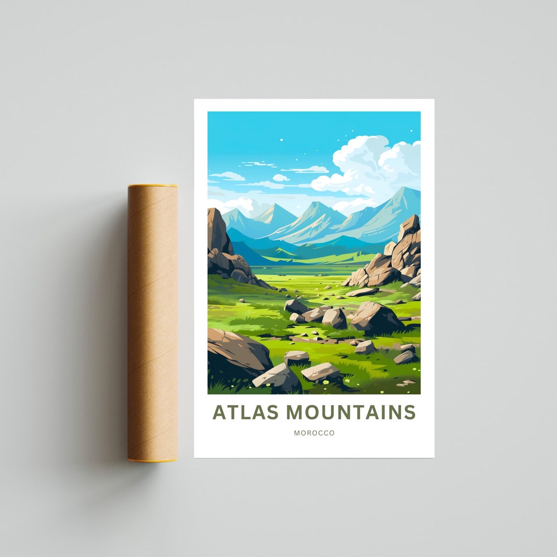 Atlas Mountains Morocco Personalized Rocky Green Valley Poster - Image 4