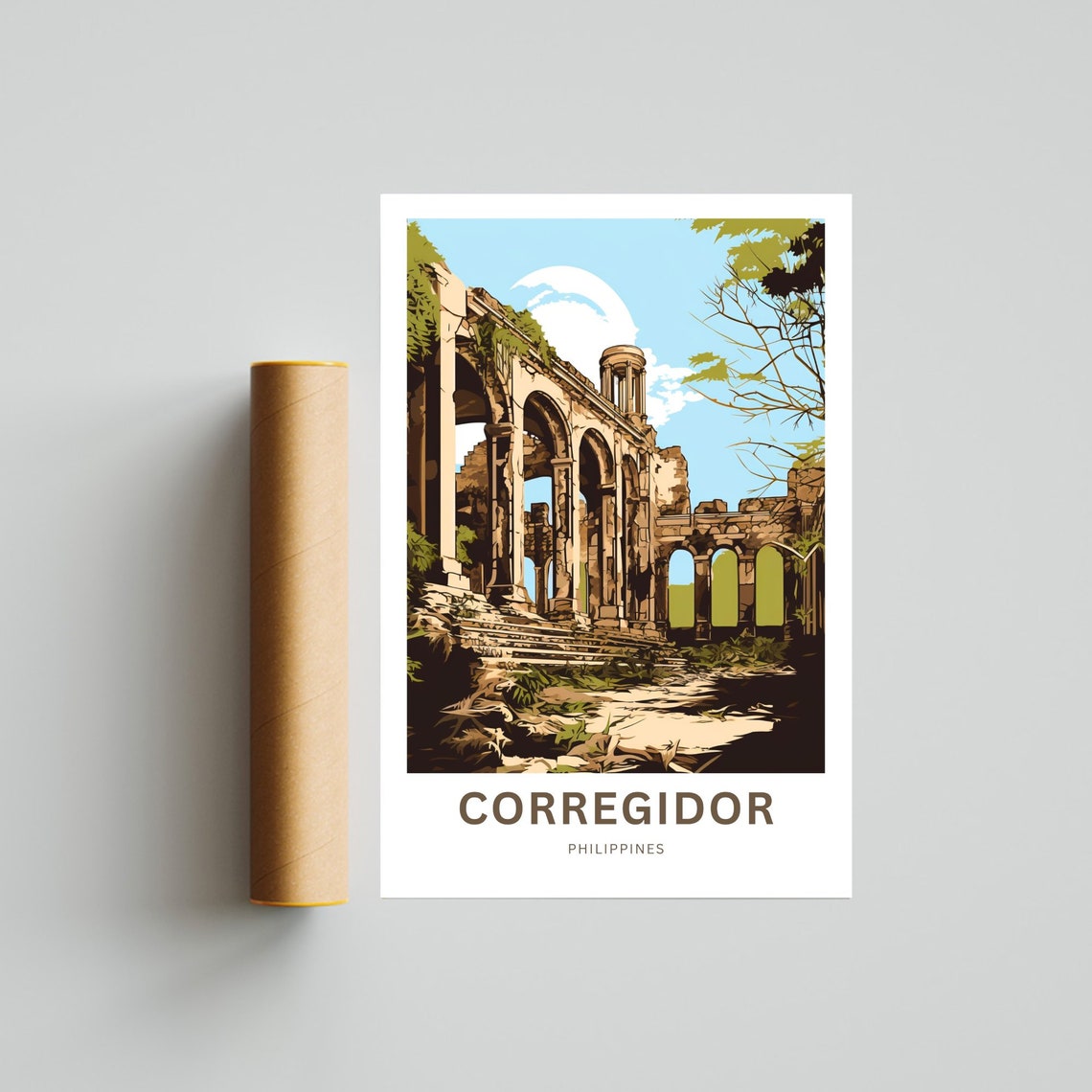 Corregidor Philippines Stone Ruins Arches Heritage View Poster - Image 4