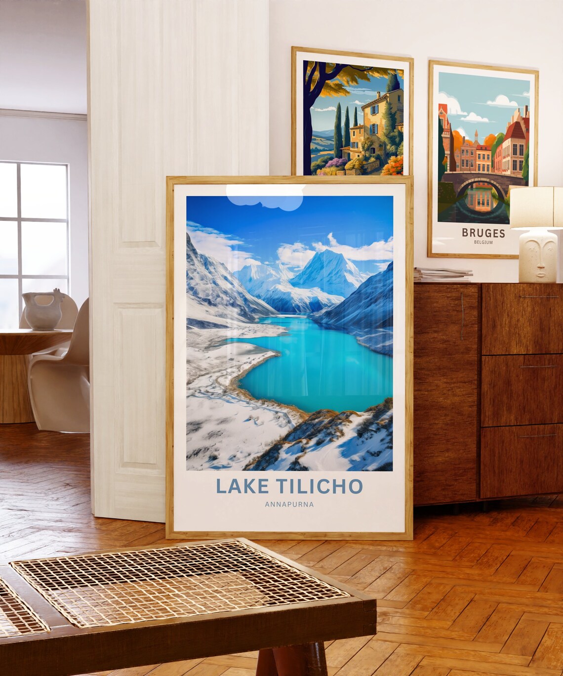 Lake Tilicho Annapurna Nepal Turquoise Rocky Shore Mountain Poster - Image 5