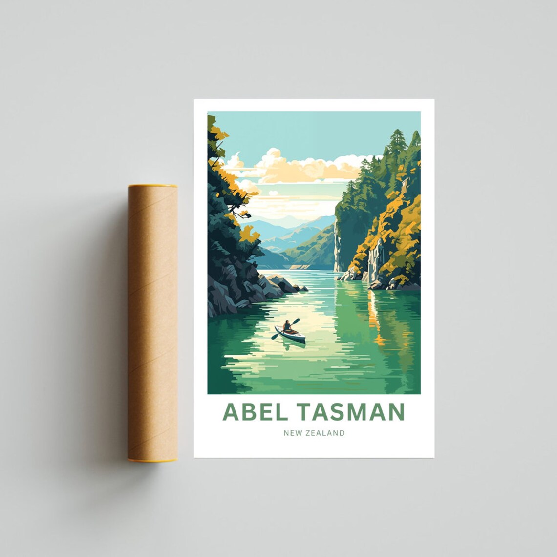 Abel Tasman New Zealand Forest Inlet Kayak Adventures Poster - Image 4