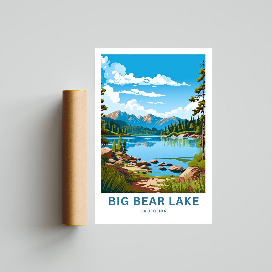 Personalized Big Bear Lake Travel Print Big Bear Lake Poster California Wall Art Framed Present Gift California Present - Image 4