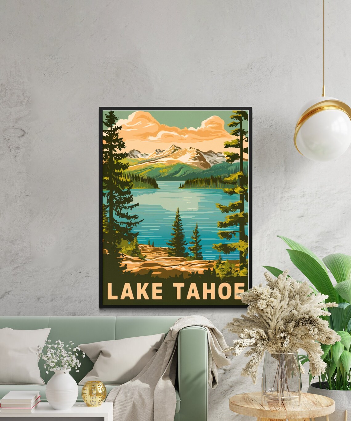 Lake Tahoe Vintage Travel Poster, California Wall Art - Image 2