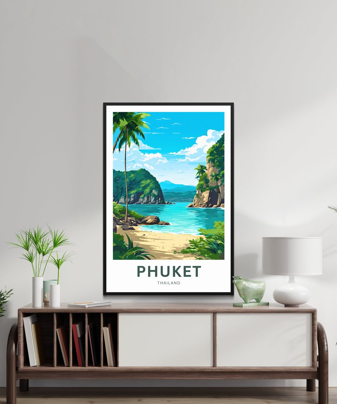 Personalized Phuket Thailand Hidden Cove Custom Text Travel Poster - Image 2