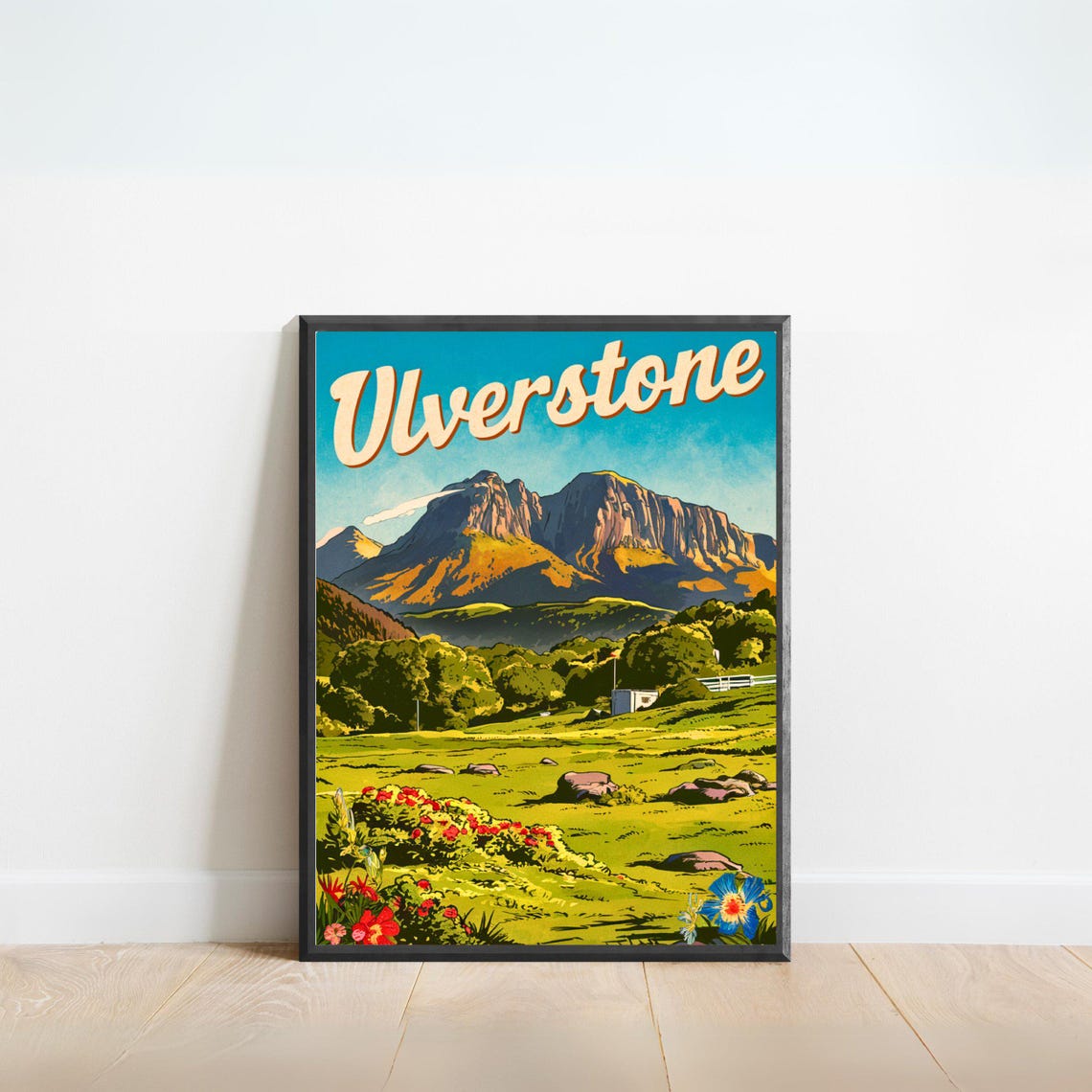 Ulverstone Tasmania Vintage Mountain Valley Retro Travel Poster