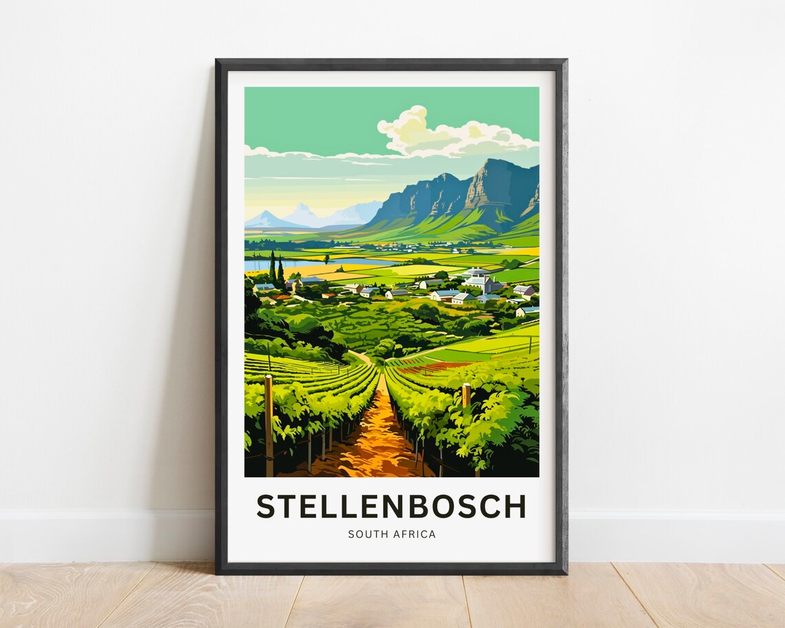 Stellenbosch South Africa Travel Poster