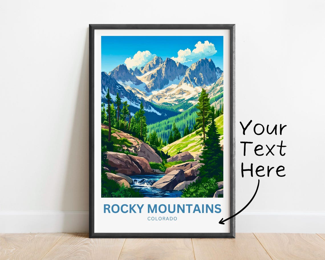 Rocky Mountains Colorado Snowcapped Peaks Mountain View Poster - Image 2