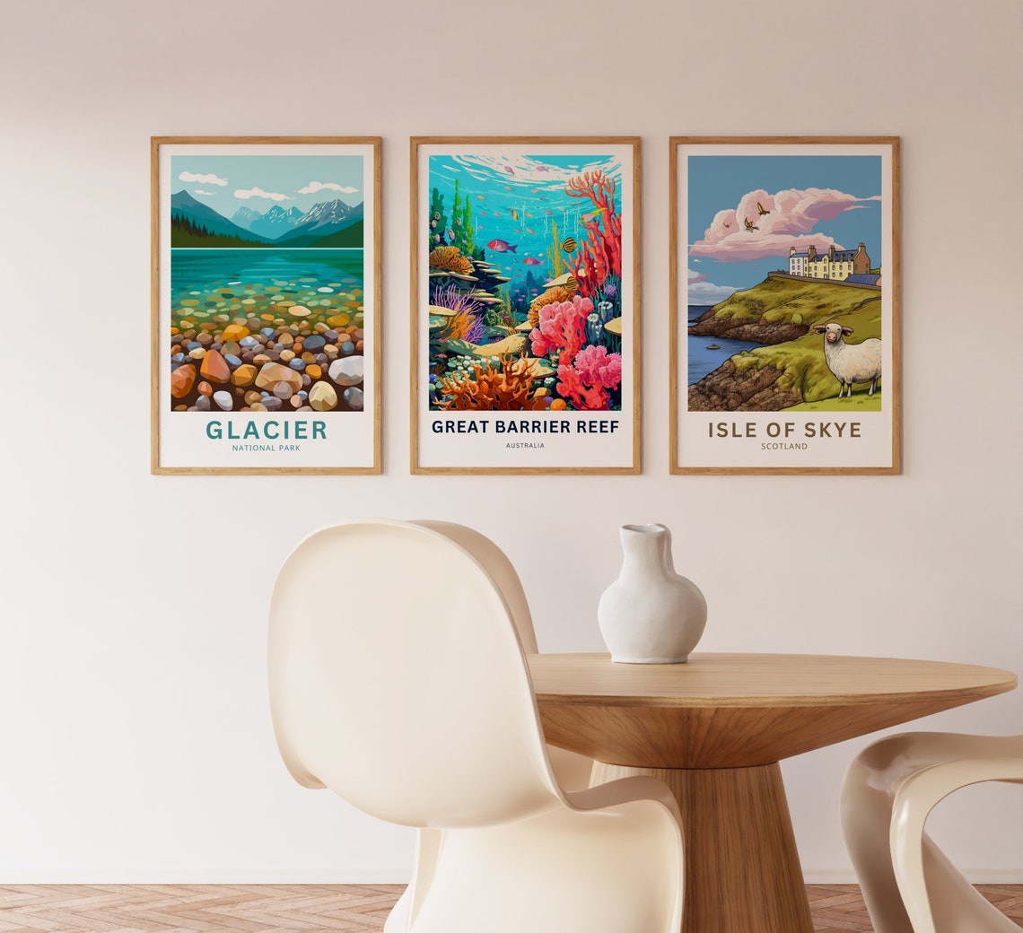 Great Barrier Reef Australia Tropical Fish Coral Reef Scene Poster