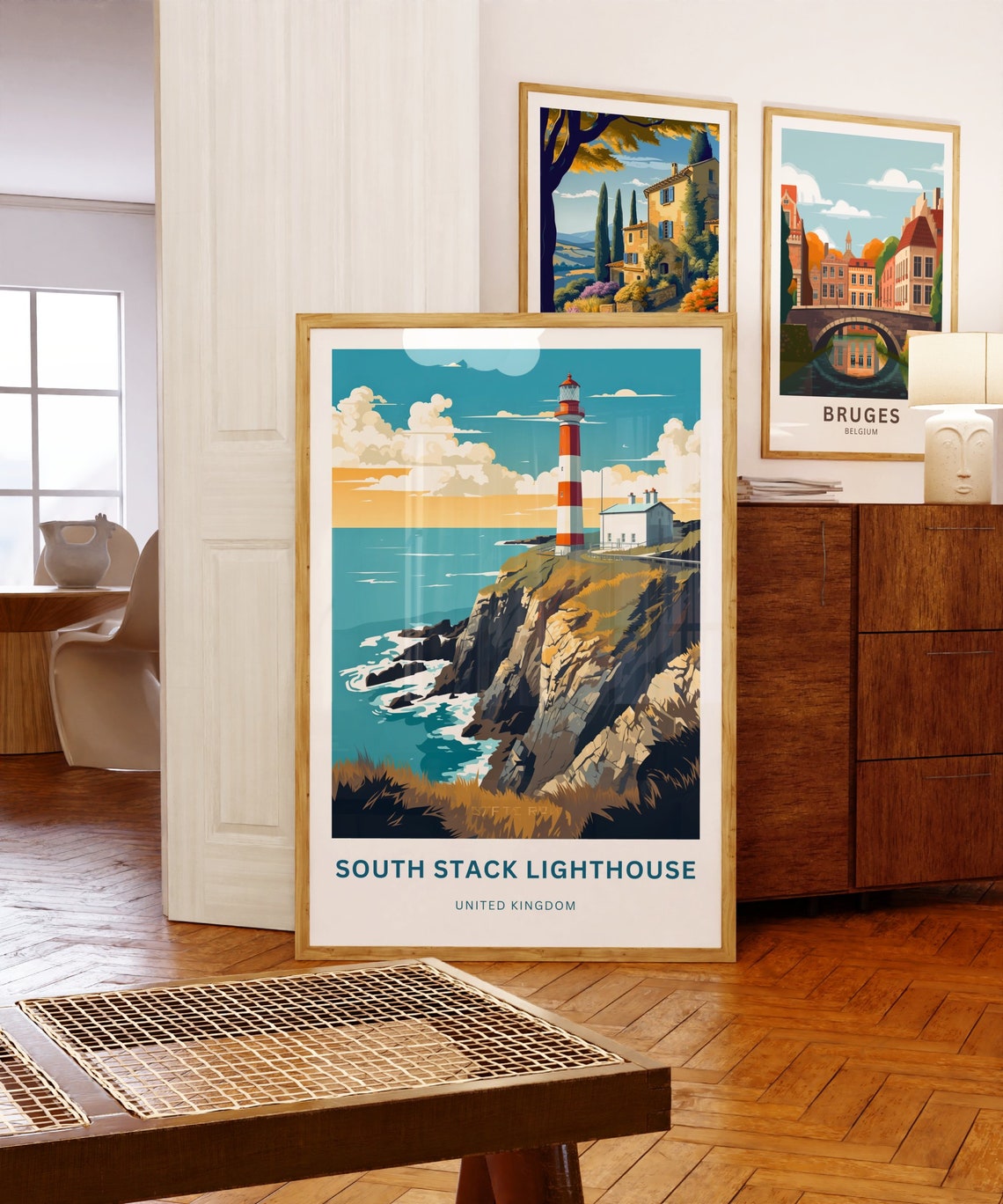 South Stack Lighthouse United Kingdom Cliff Coast Travel Poster - Image 5