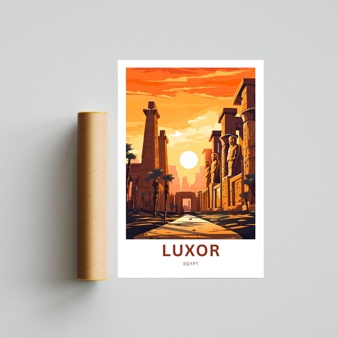 Personalized Luxor Travel Print Luxor Poster Egypt Wall Art Framed Present Gift Egypt Present Egypt Decor Custom Text - Image 4