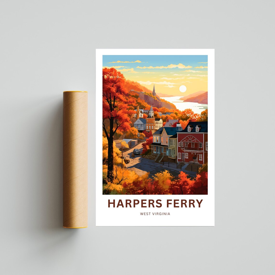 Harpers Ferry Travel Poster, West Virginia View - Image 4