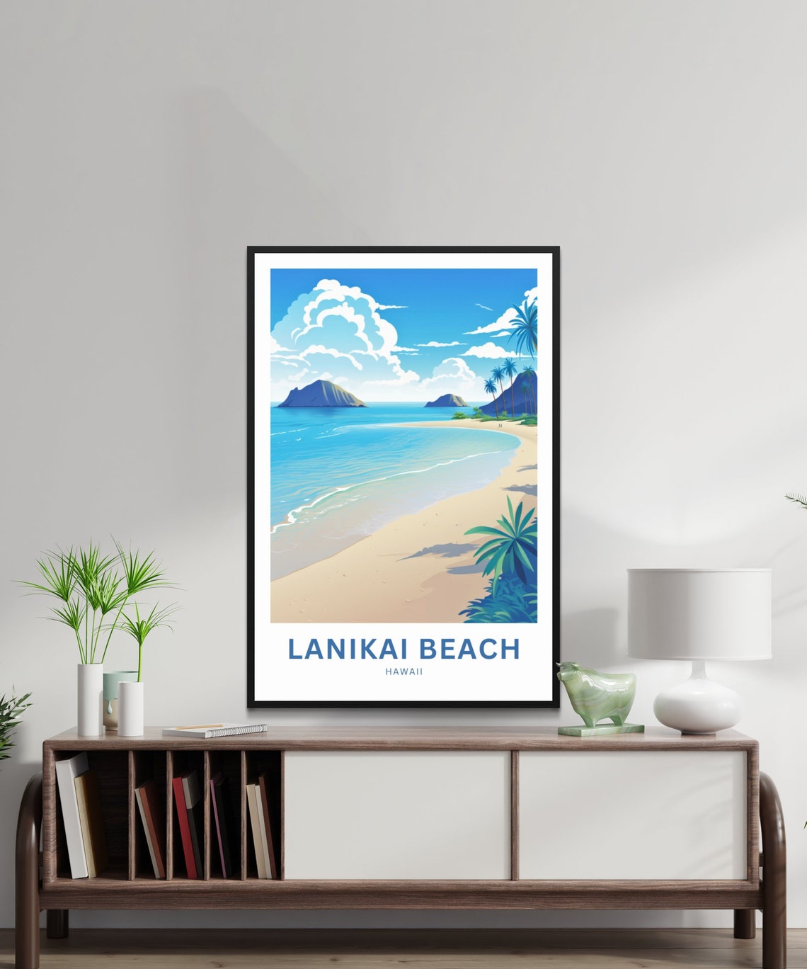 Lanikai Beach Hawaii Turquoise Bay Personalized Travel Poster - Image 3