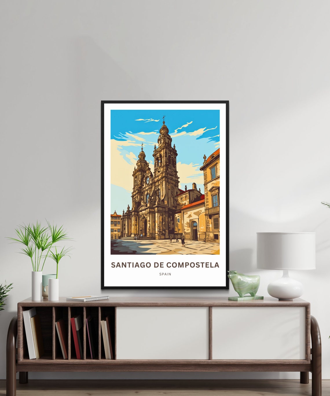 Santiago De Compostela Spain Cathedral Personalized Travel Poster - Image 2