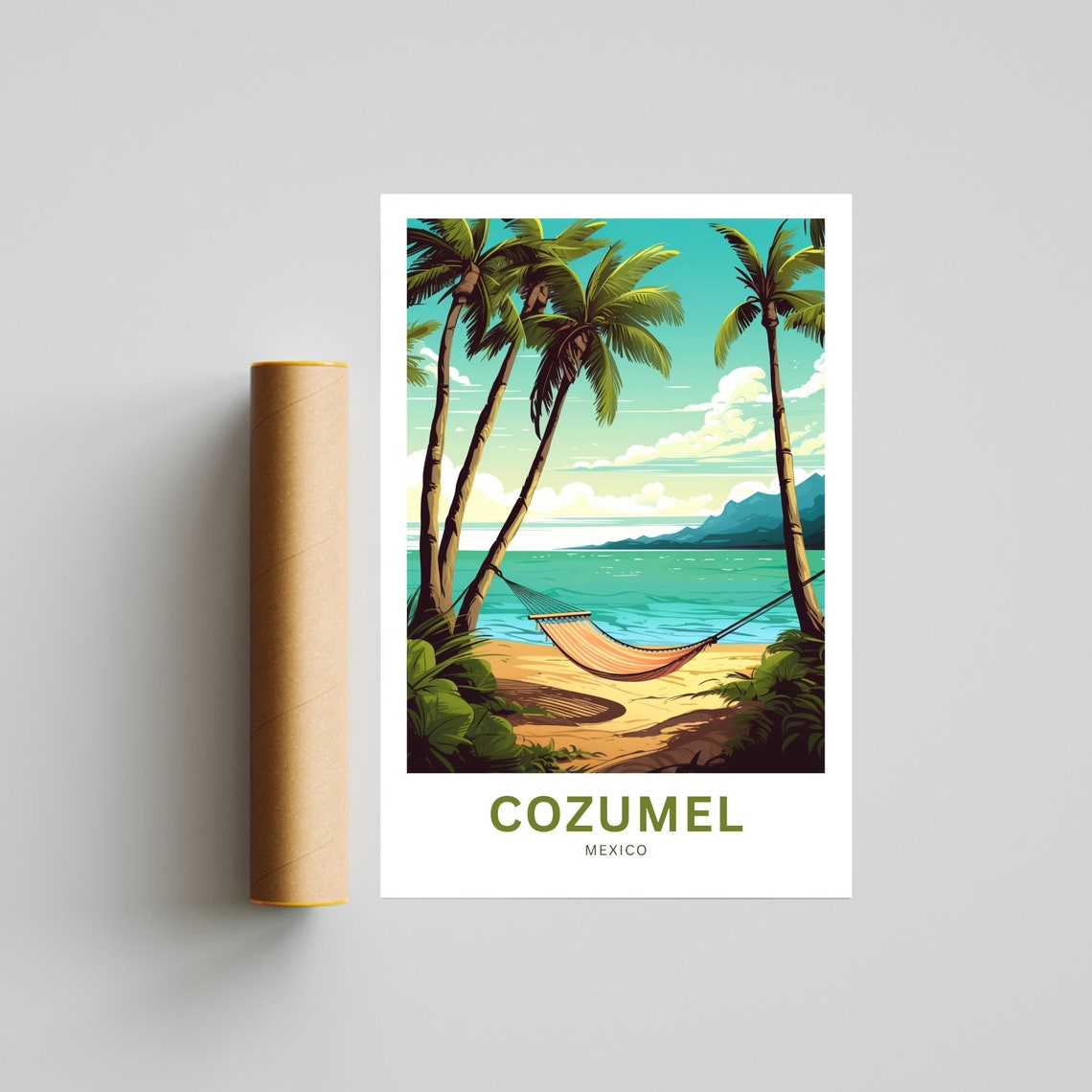 Cozumel Travel Print Cozumel Poster Mexico Wall Art Framed Present Gift Mexico Present - Image 4