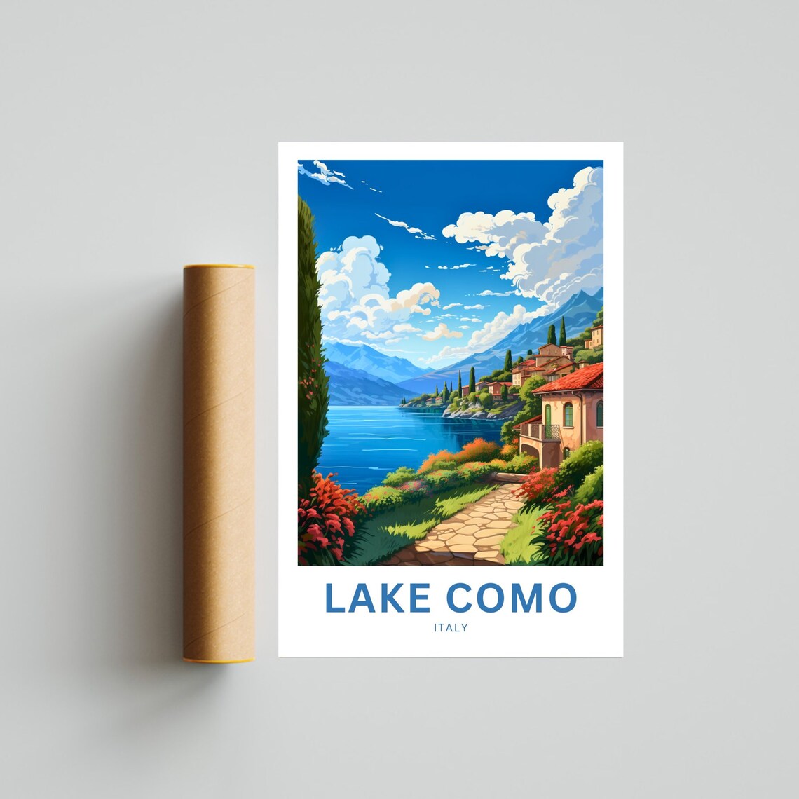 Lake Como Italy Villa Path Lakeside Gardens Personalized Poster - Image 4