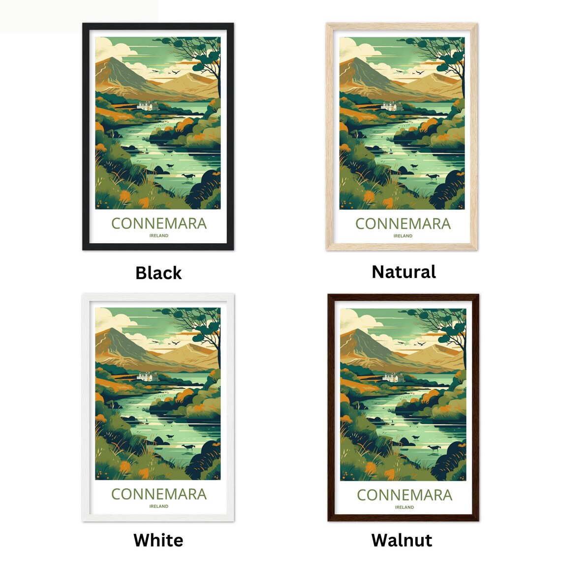 Connemara Ireland Travel Poster, Wild Atlantic - Image 2