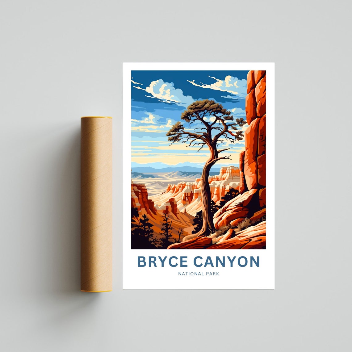Personalized Bryce Canyon National Park Utah Hoodoos Travel Poster - Image 4