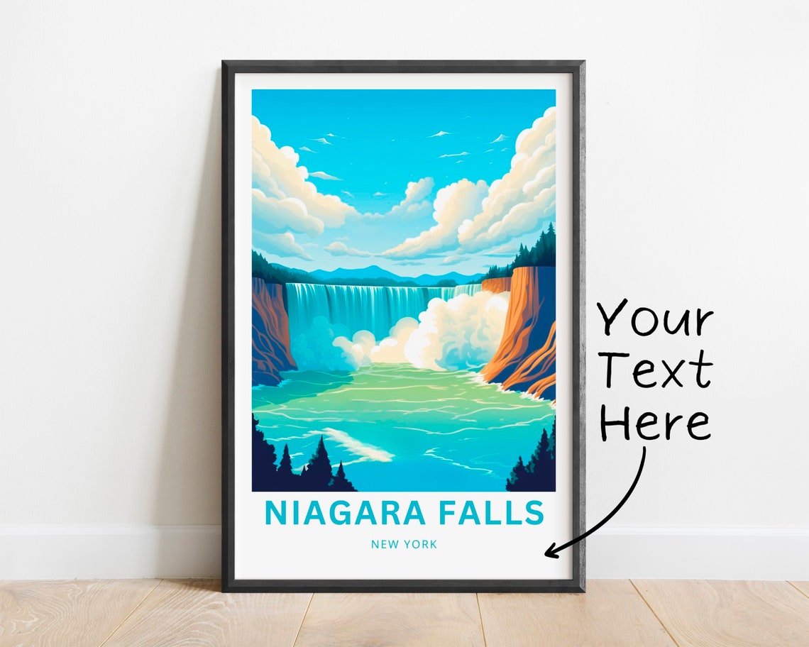 Personalized Niagara Falls New York Waterfall Mist Travel Poster