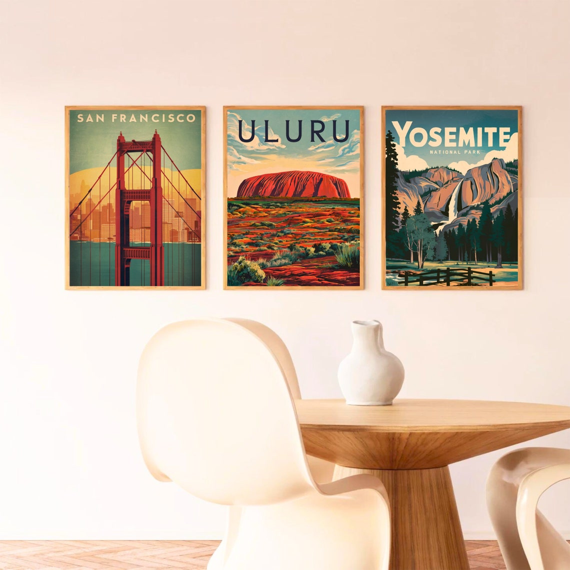 Uluru Red Rock Desert Sunset Cloudy Sky Vintage Travel Poster - Image 3