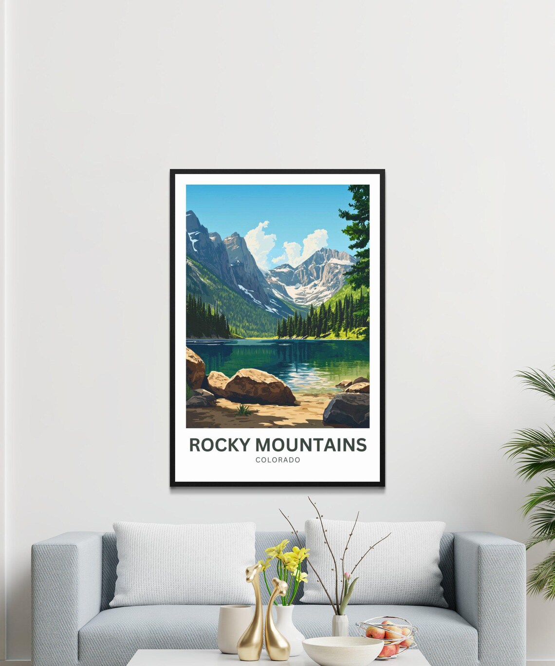 Rocky Mountains Colorado Rocky Shore Alpine View Travel Poster - Image 4