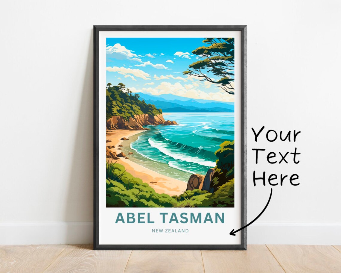Abel Tasman New Zealand Beach Cove Personalized Travel Print