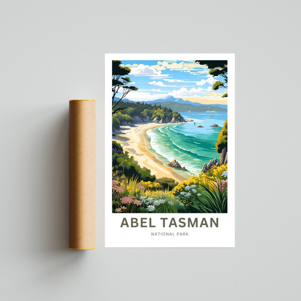 Personalized Abel Tasman Park Travel Poster, New Zealand - Image 4