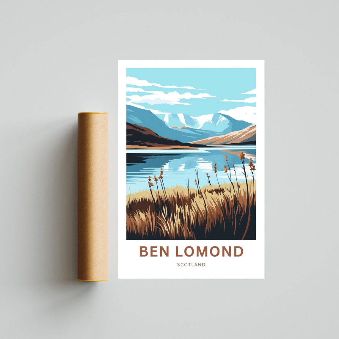 Personalized Ben Lomond Scotland Mountain Lake Custom Poster - Image 4