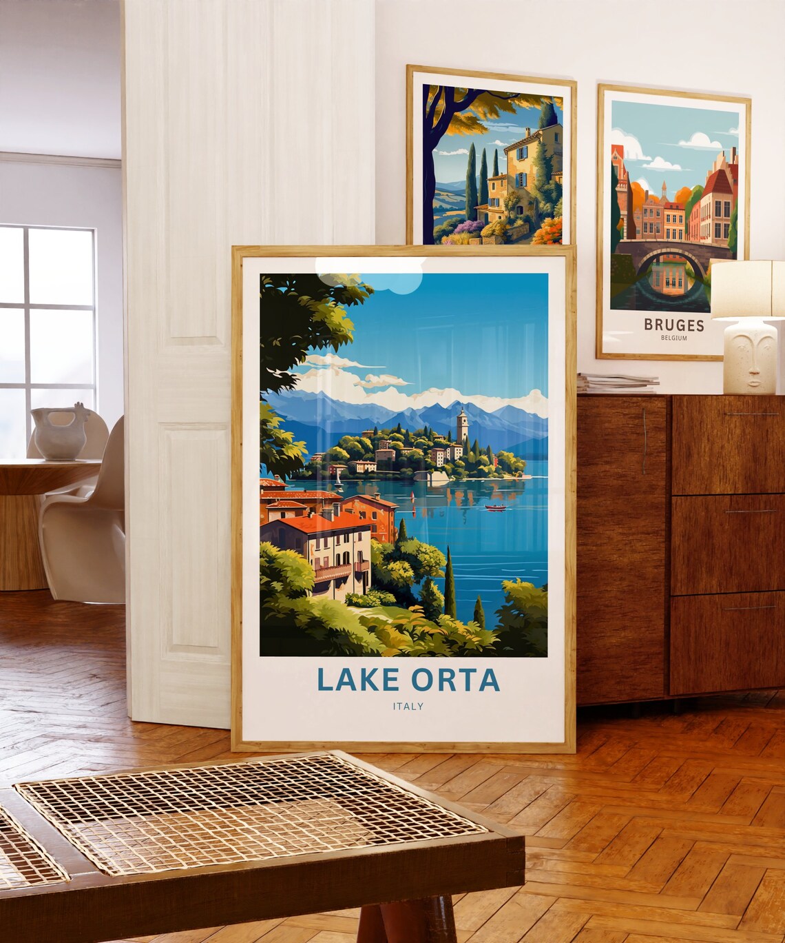 Lake Orta Italy Lakeside Village Island Church Alps Travel Poster Art - Image 5