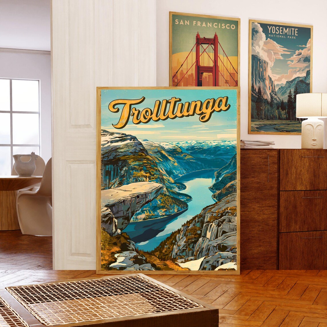 Trolltunga Norway Golden Hour Fjord Ledge Mountain Travel Poster - Image 5