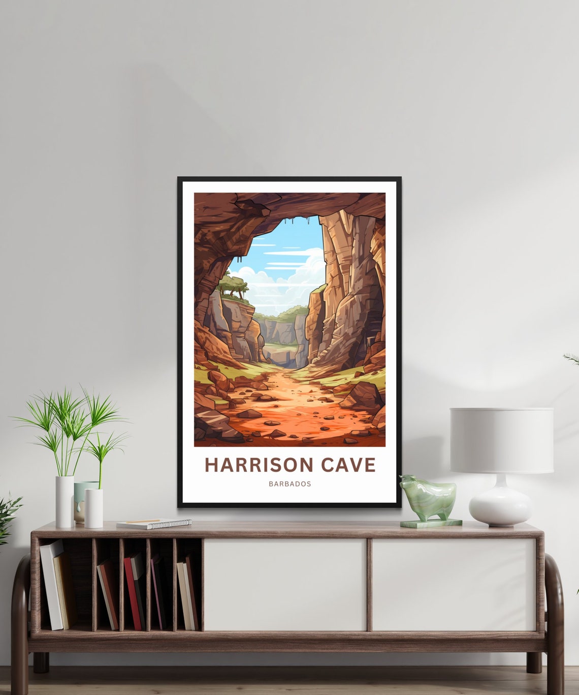 Harrisons Cave Travel Print Harrisons Cave Barbados Poster Barbados Wall Art Framed Present Gift Caribbean Present - Image 2