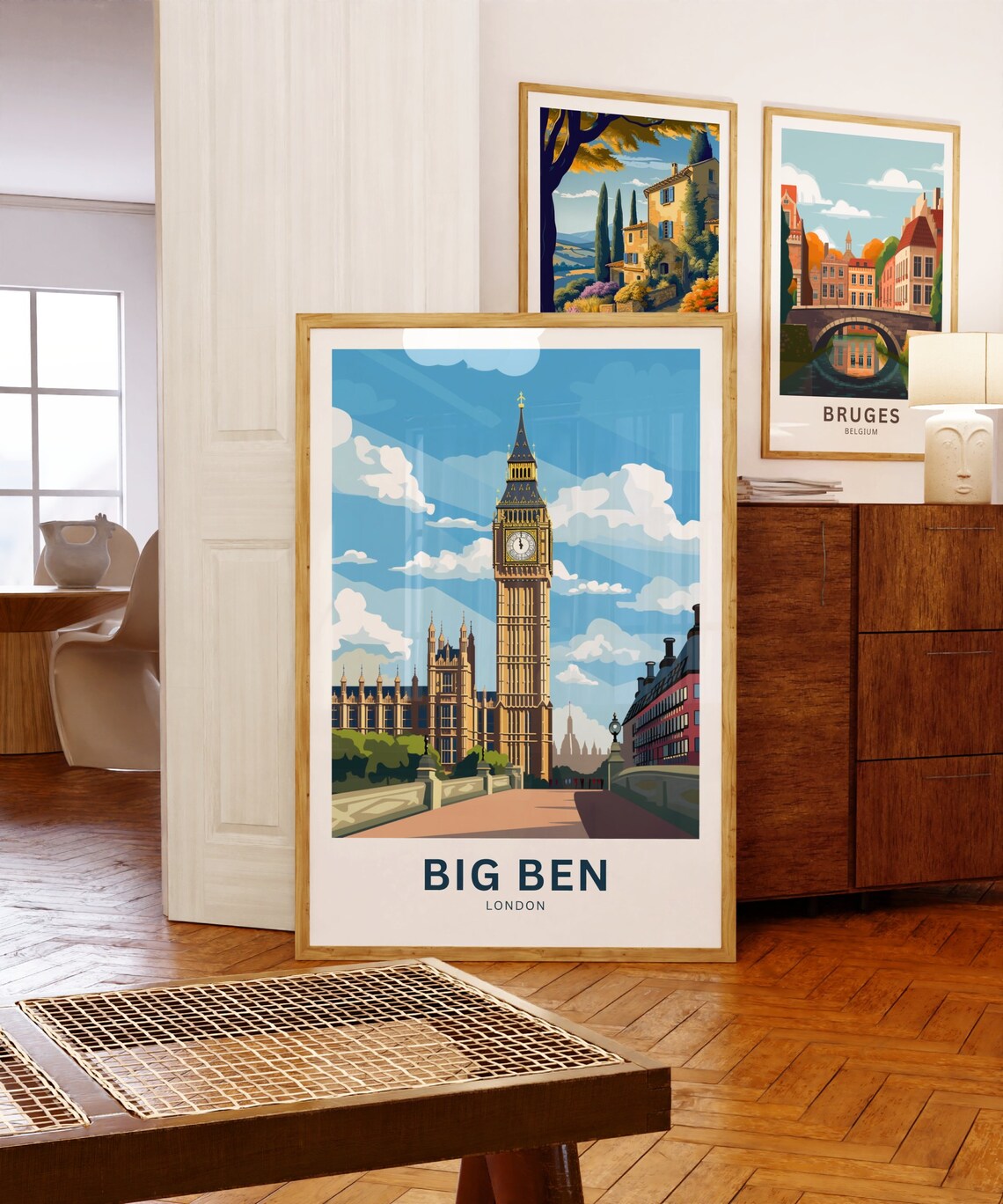 Big Ben Bridge Street View London Landmark England Travel Poster - Image 5