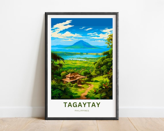 Tagaytay Philippines Taal Volcano Lake View Tropical Scenic Poster