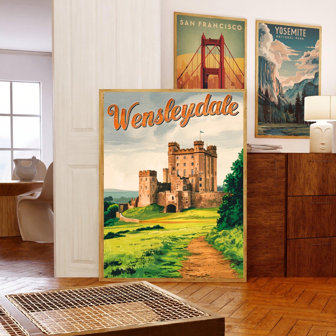 Wensleydale England Castle Countryside Vintage Travel Poster - Image 5