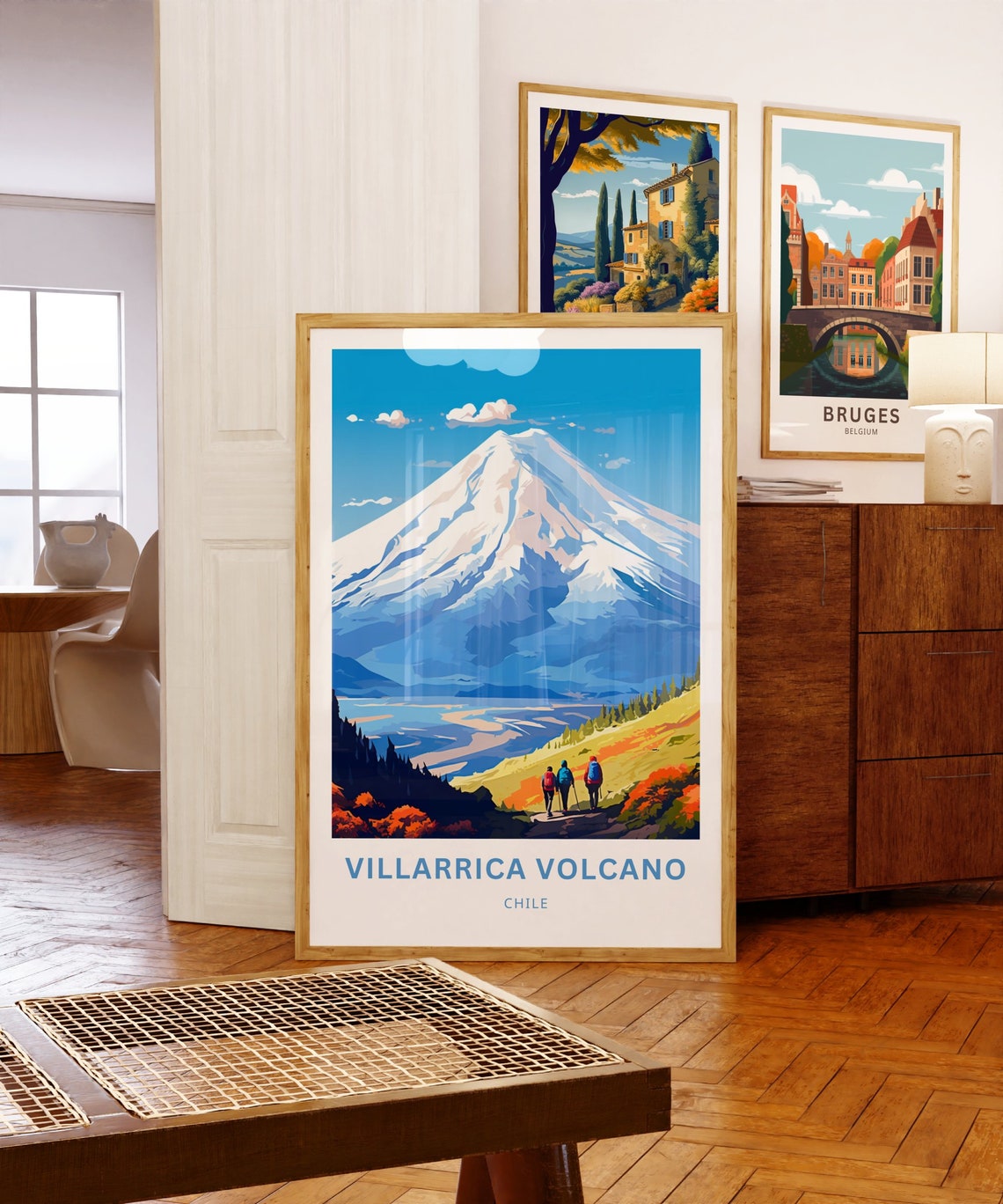 Villarrica Volcano Chile Snowcapped Summit Hikers Trail Vista Poster - Image 5