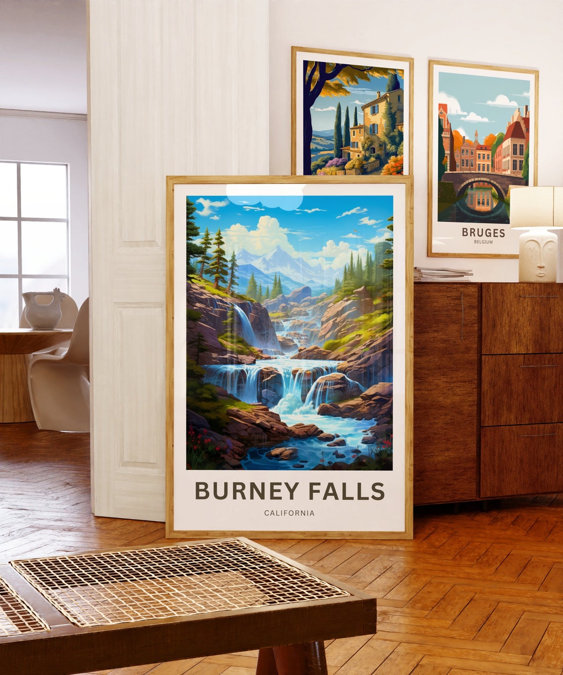 Personalized Burney Falls California Tiered Waterfall Forest Poster - Image 5