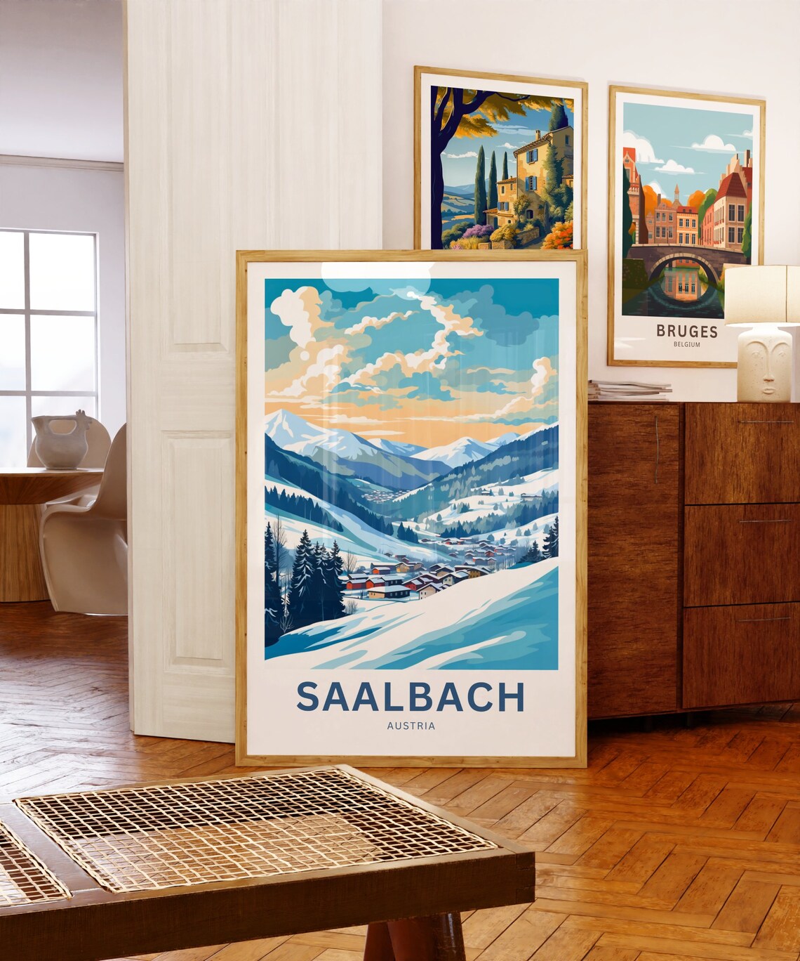 Personalized Saalbach Austria Snow Village Mountain Retreat Poster - Image 5