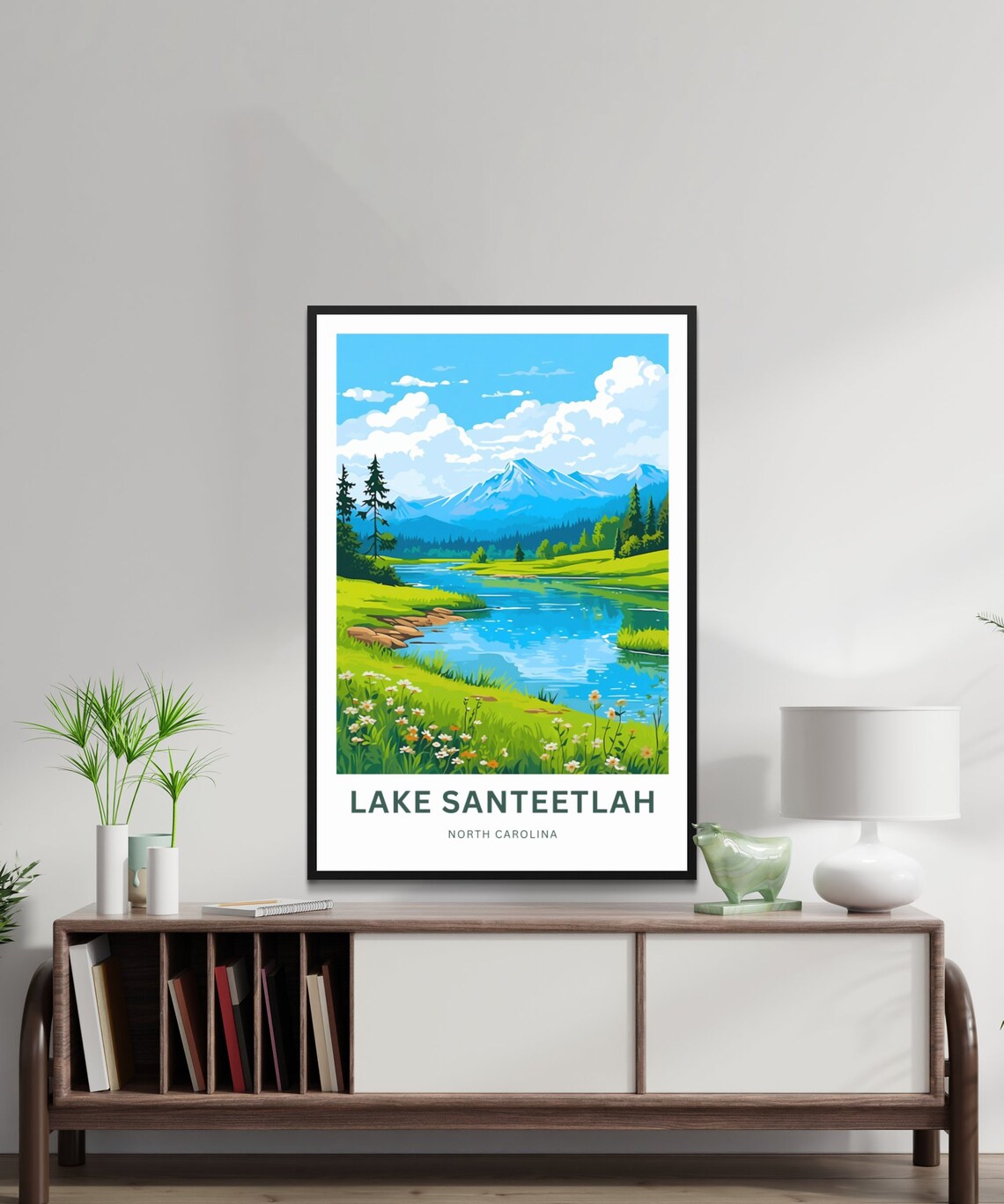 Personalized Lake Santeetlah North Carolina Custom Gift Travel Poster - Image 2