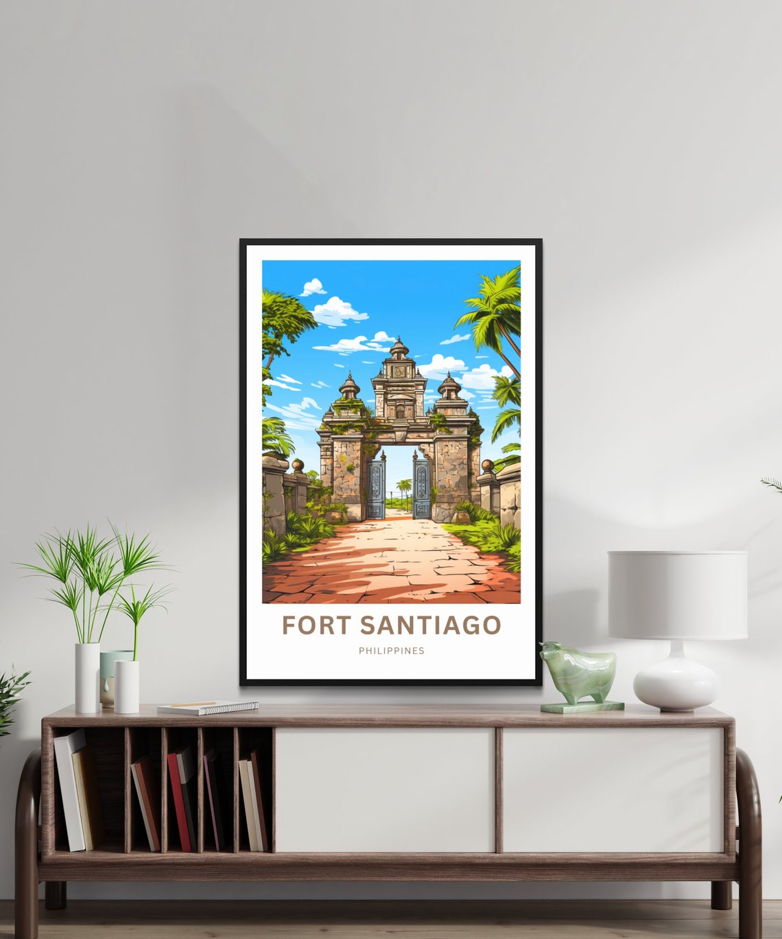 Fort Santiago Philippines Historic Stone Gate Red Path Travel Poster - Image 2
