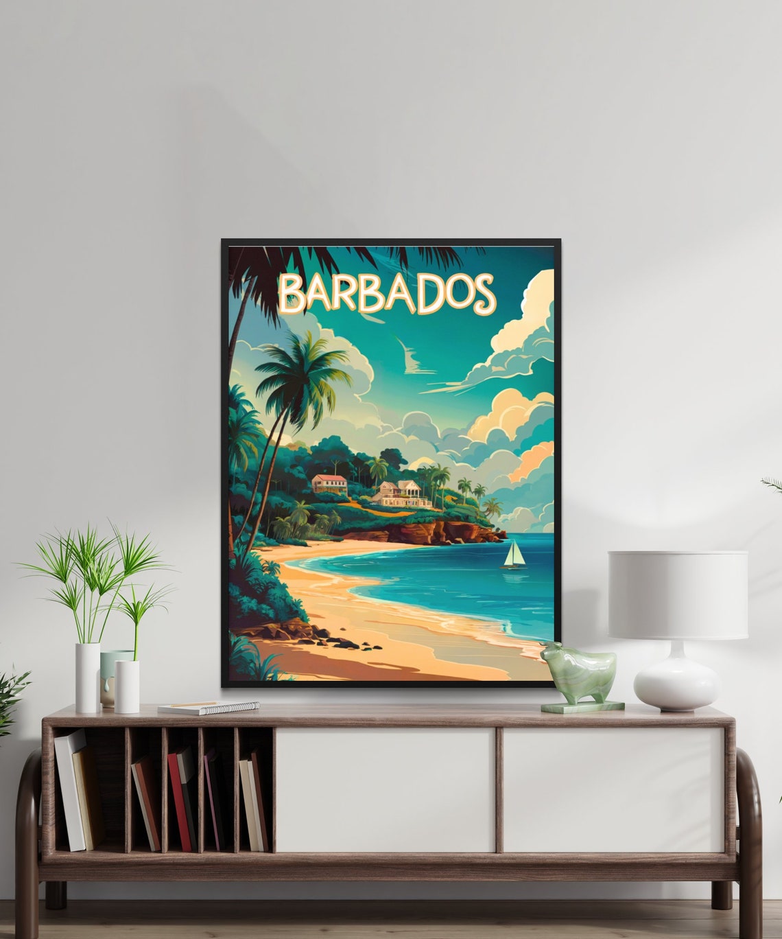 Barbados Vintage Travel Poster Barbados Print Caribbean Wall Art Framed Gift Caribbean Present - Image 3