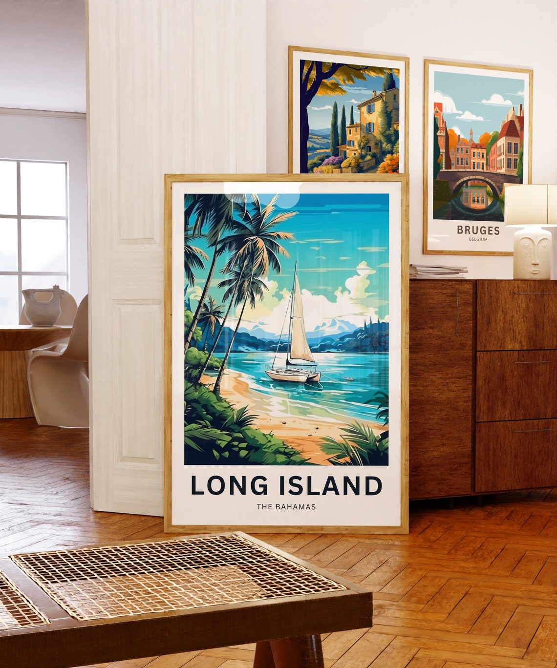 Personalized Long Island Travel Print Long Island Poster Bahamas Wall Art Framed Present Gift Bahamas Present - Image 5