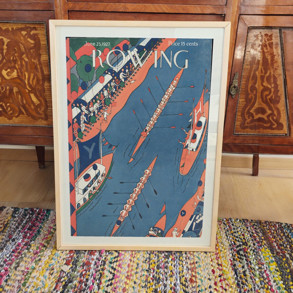 Vintage Rowing, Mid Century Sports Art Print - Image 3