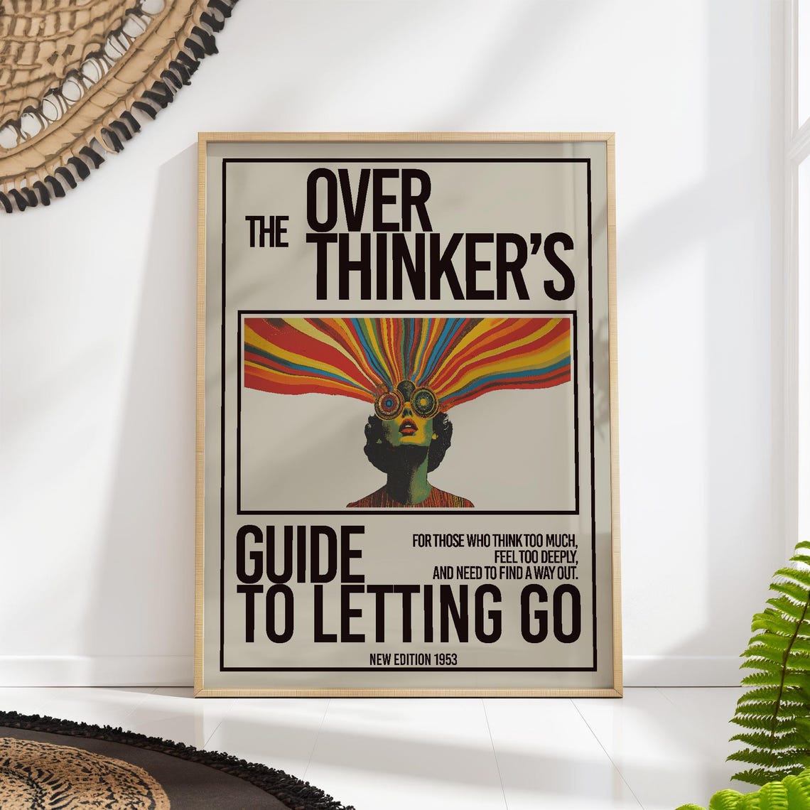 The Overthinkers Guide To Letting Go Retro 1953 Quote Poster