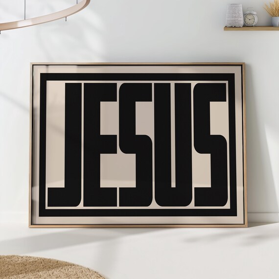 Minimalist Bold Jesus Typography Christian Faith Statement Art Poster