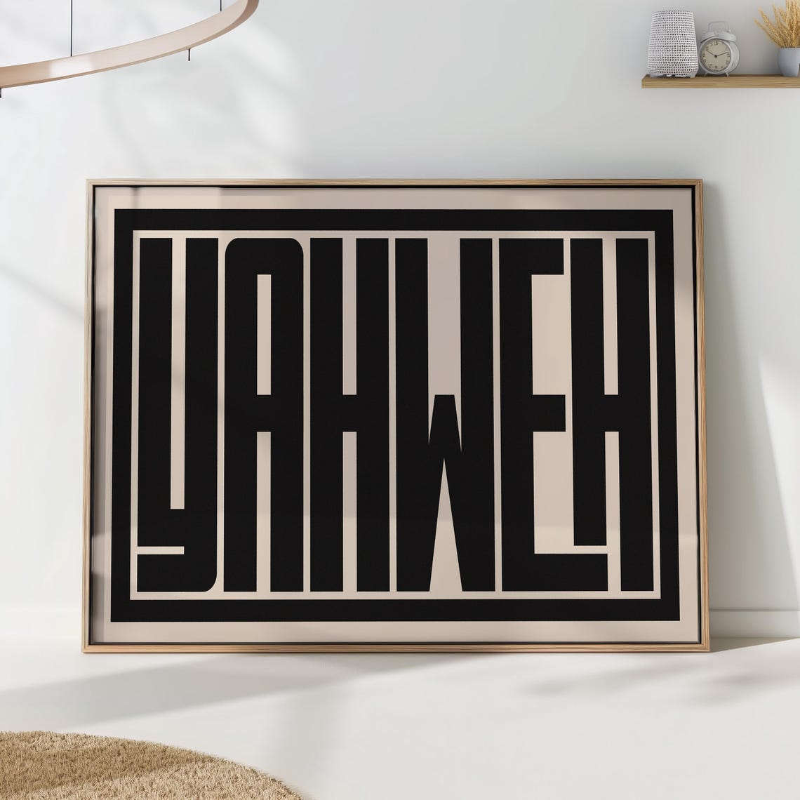 Yahweh Bold Black Minimalist Typography Faith Statement Poster