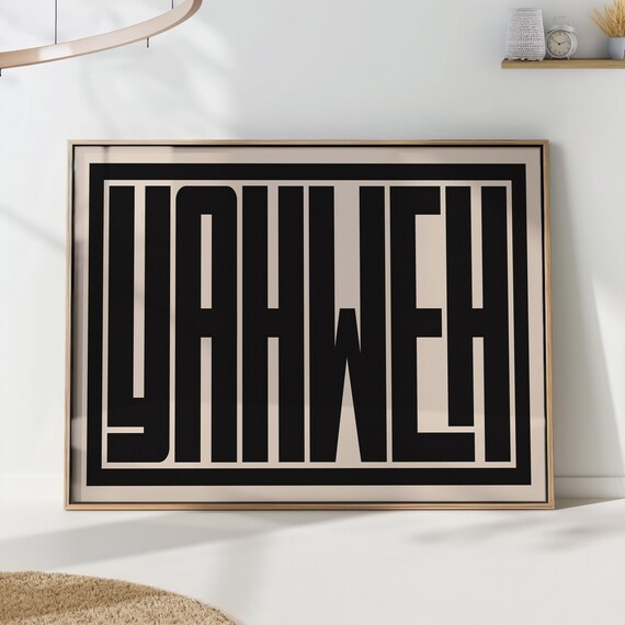 Yahweh Bold Black Minimalist Typography Faith Statement Poster